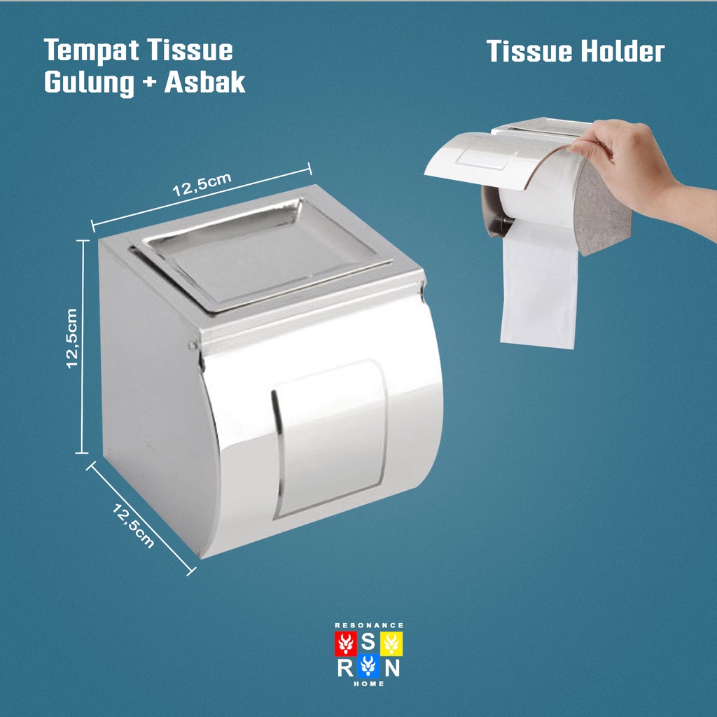 Kotak Tempat Tissue Gulung Dekorasi Kamar Mandi Bahan Stainless Resonance Home