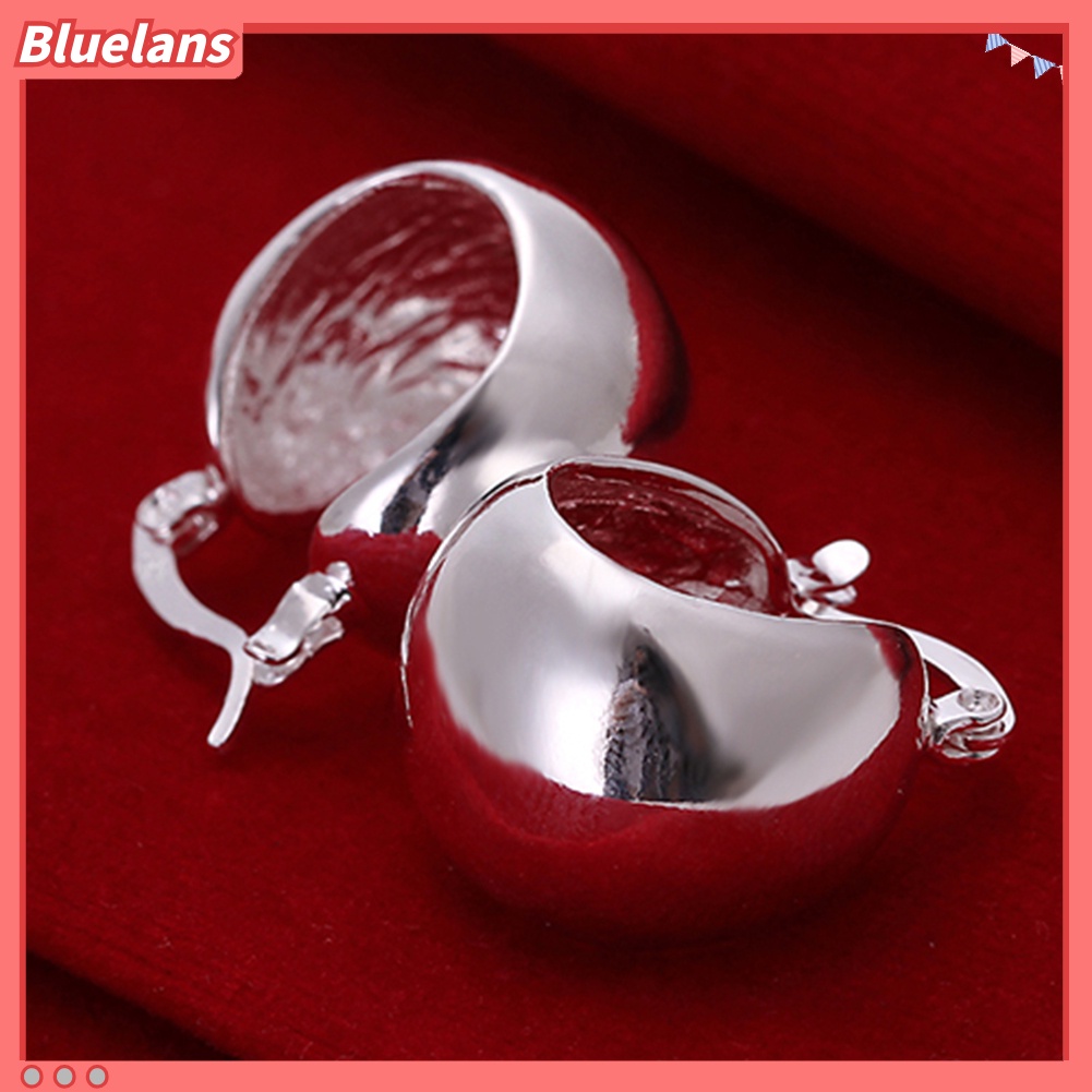 Bluelans Anting Hoop Lapis Silver Untuk Wanita