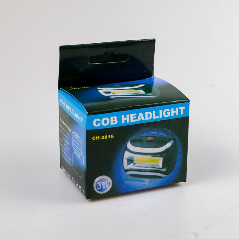 Headlamp Flashlight Waterproof LED 3 Modes COB Headlight - CH-2016 - Black