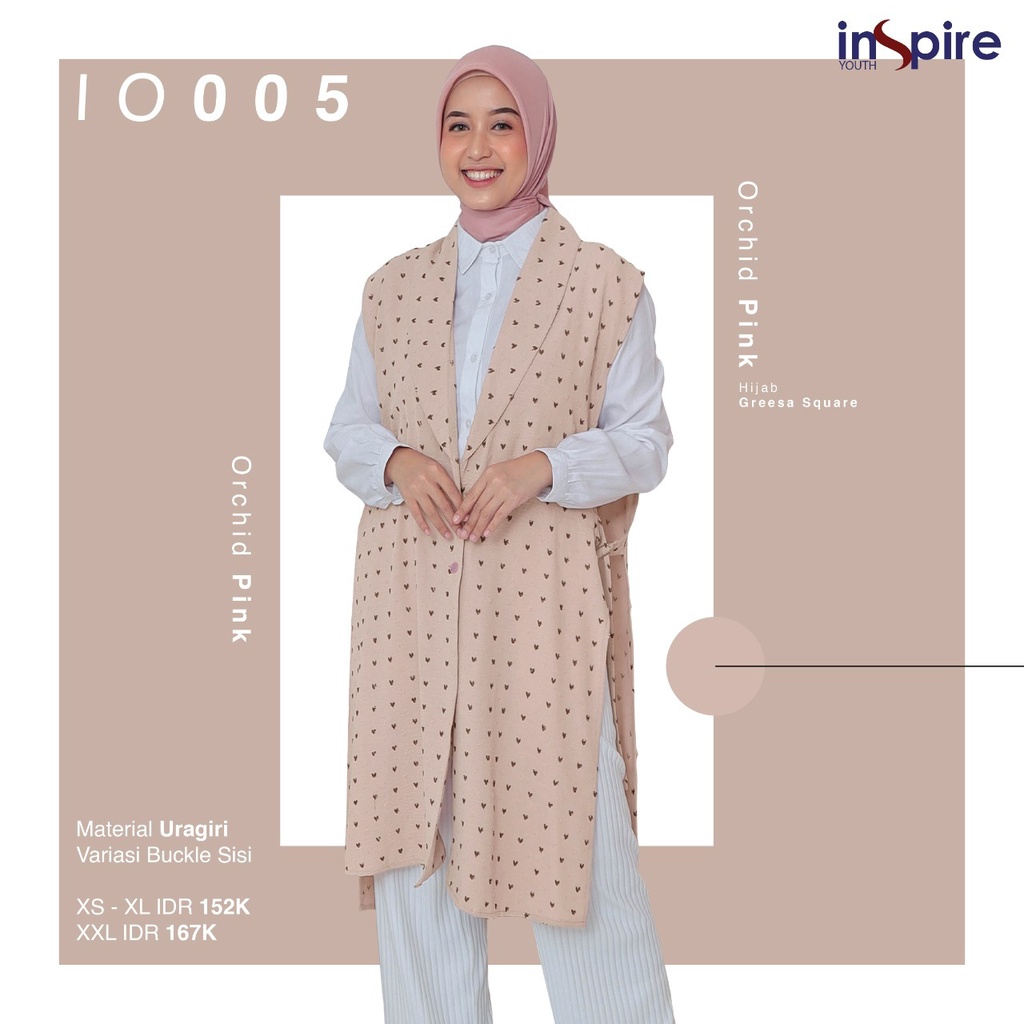 Inspire Outer IO 05 Bahan Uragiri Outer motif Fashion Muslimah Trendi Kekinian by Inspire bisa COD