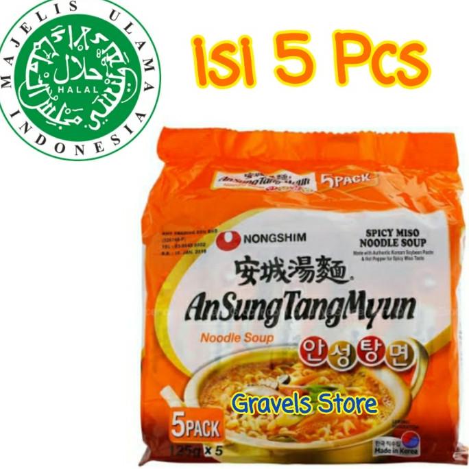 

1 Pack isi 5 - NongShim AnSungTangMyun - Sup Miso Pedas - Spicy Ramyun