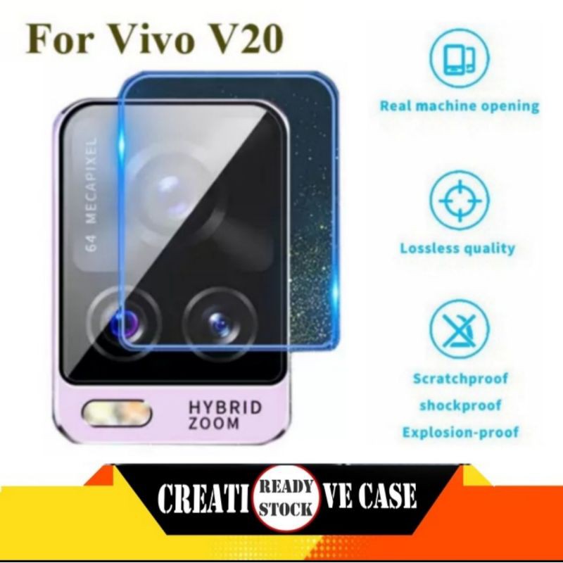 Tempered Glass Vivo V20 New + Tg Camera Lensa 2 in 1