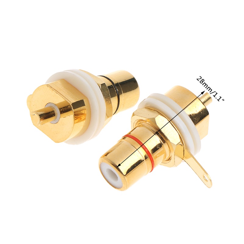 zzz 2 Pcs CMC Gold Plated Copper RCA Female Phono Jack Panel Mount Chassis Connector