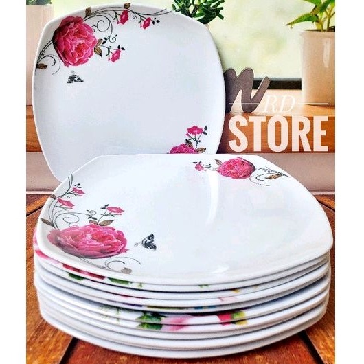 PROMO 12.PCS PIRING PERSEGI CEPER PRASMANAN MELAMINE MOTIF