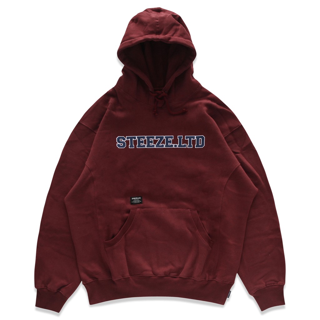 STEEZE.LTD - COLLEGE PULLOVER HOODIE BURGUNDY