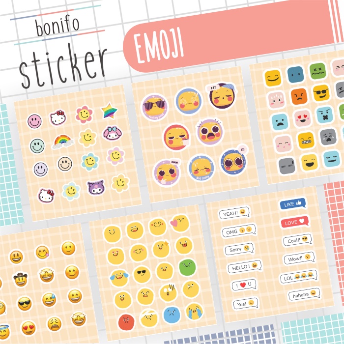 

Emoji Lucu Sticker Sheet: Whatsapp, Hijab Chibi, Girly Cute, Chat, Square Face