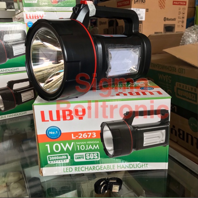 Senter + lampu emergency Luby L-2673. Tahan 10 jam
