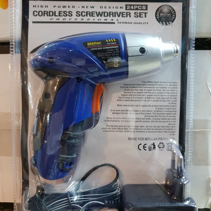 Mollar Bor Obeng Baterai Cordless Screwdriver 4.8V