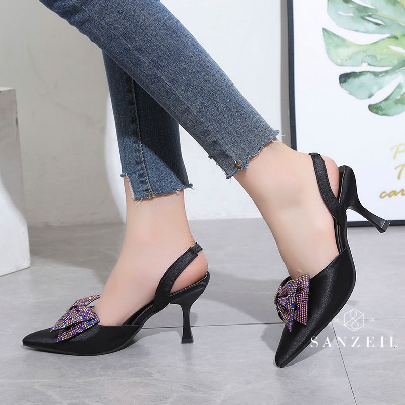 [COD] 9091 SANZEIL Ribbon Heels Elegant Kasual Wanita