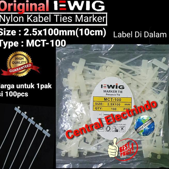 

Langsung ATC-812 Kabel Ties Marker Label Dalam 2.5x100mm(10cm) EWIG 1pak 100pcs. - Putih