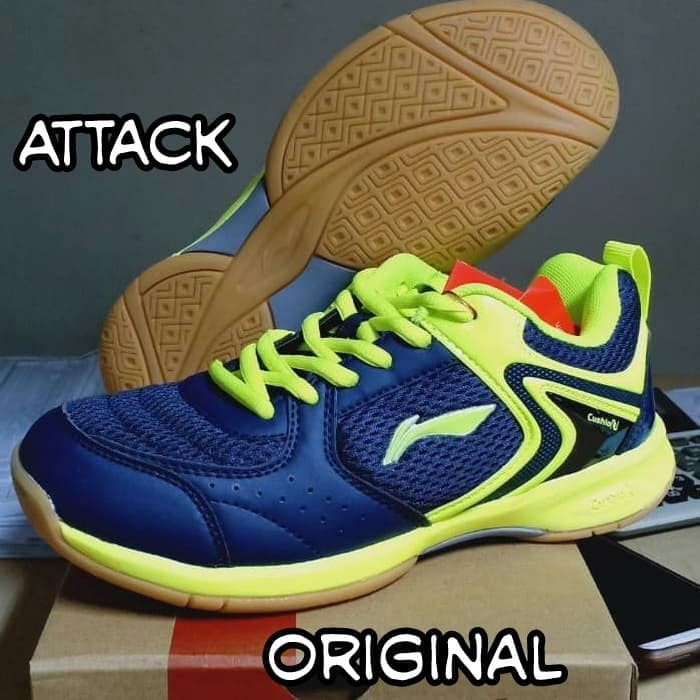 sepatu badminton lining attack navy original