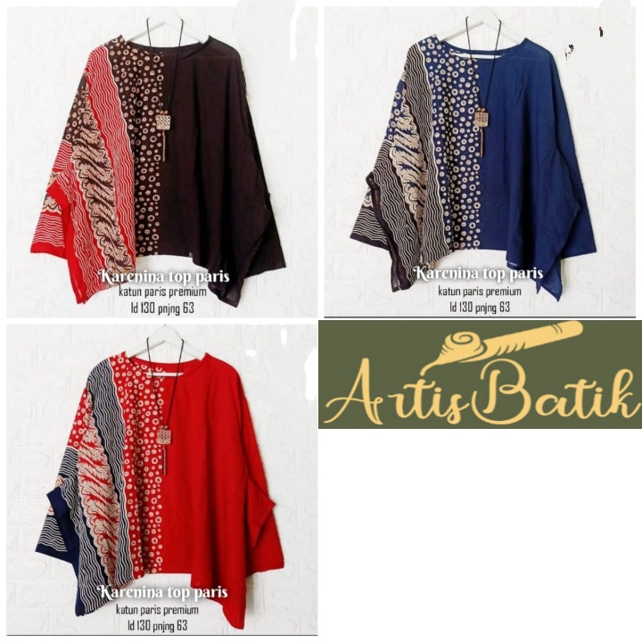 READY STOCK BLUS  BLOUSE  KARENINA TOP PARIS CANTIK SUPER JUMBO LD 130 SERAGAM PESTA CANTIK KANTOR K