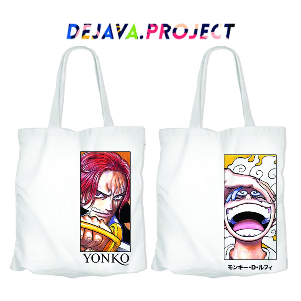 TERBARU TOTEBAG KANVAS ORIGINAL DEJAVA TOTEBAG KANVAS TERBAIK ANIME ONE PIECE SHANKS &amp; MONKEY D LUFFY TERKEREN