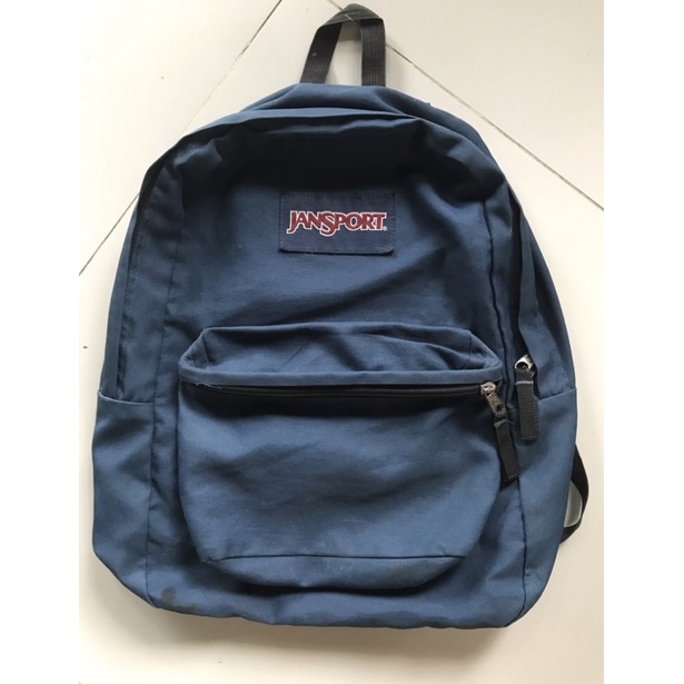 jansport backpack / tas ransel original - superbreak navy preloved second