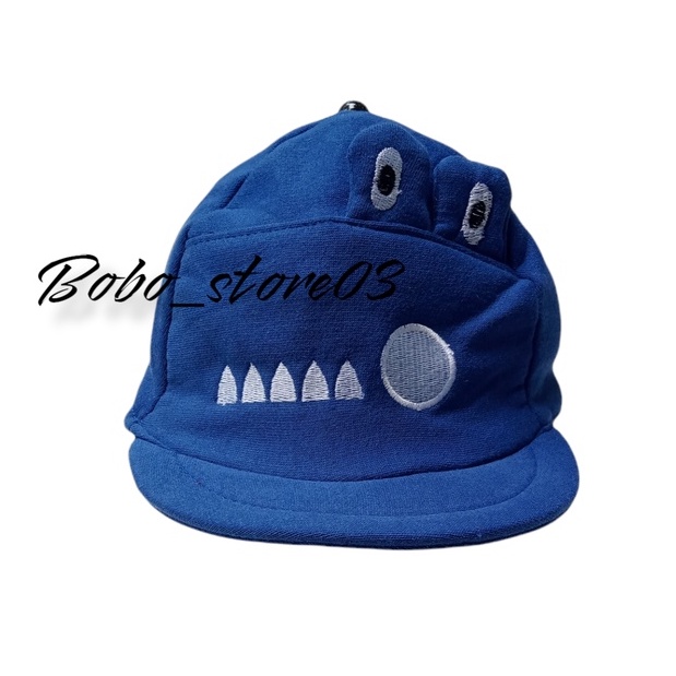 TOPI ANAK BAYI LAKI LAKI PEREMPUAN KARAKTER CRORODILE TOPI ANAK BASEBALL MOTIF ALIGATOR PREMIUM-biru