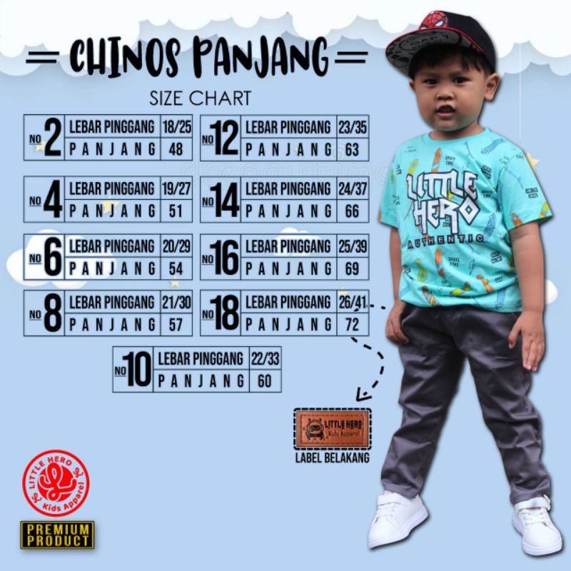 Celana chino panjang anak laki-laki terbaru usia 1-10 tahun