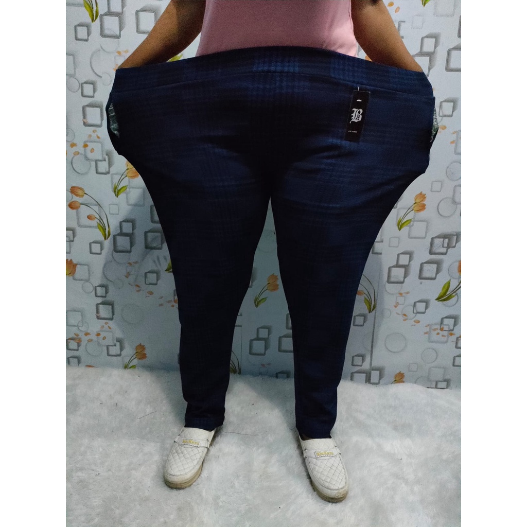 Celana kotak kotak jumbo wanita/Celana bagy kotak kotak jumbo muat sampai 90 kg