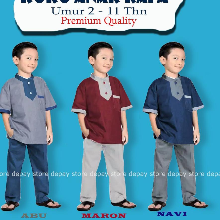 baju muslim anak laki laki / baju koko anak cowok murah umur 2 3 4 5 6 7 8 9 10 11 tahun, RAFA