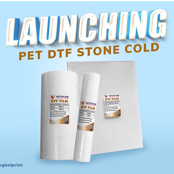 PET FILM DTF VATOR STONE COLD 21CM x 42CM | 1 LEMBAR | EASY PEEL | PET FILM DTF VATOR