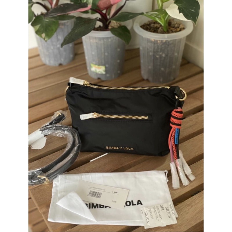 READY STOCK Bimba Y Lola tas selempang authentic parasut black tassel small multi