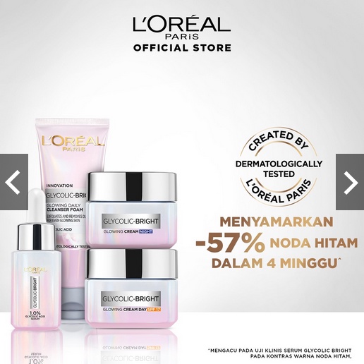 L'Oreal Paris Glycolic Bright Glowing - Day, Night Cream, Facial Wash & Serum - Skincare Glyco Lorea