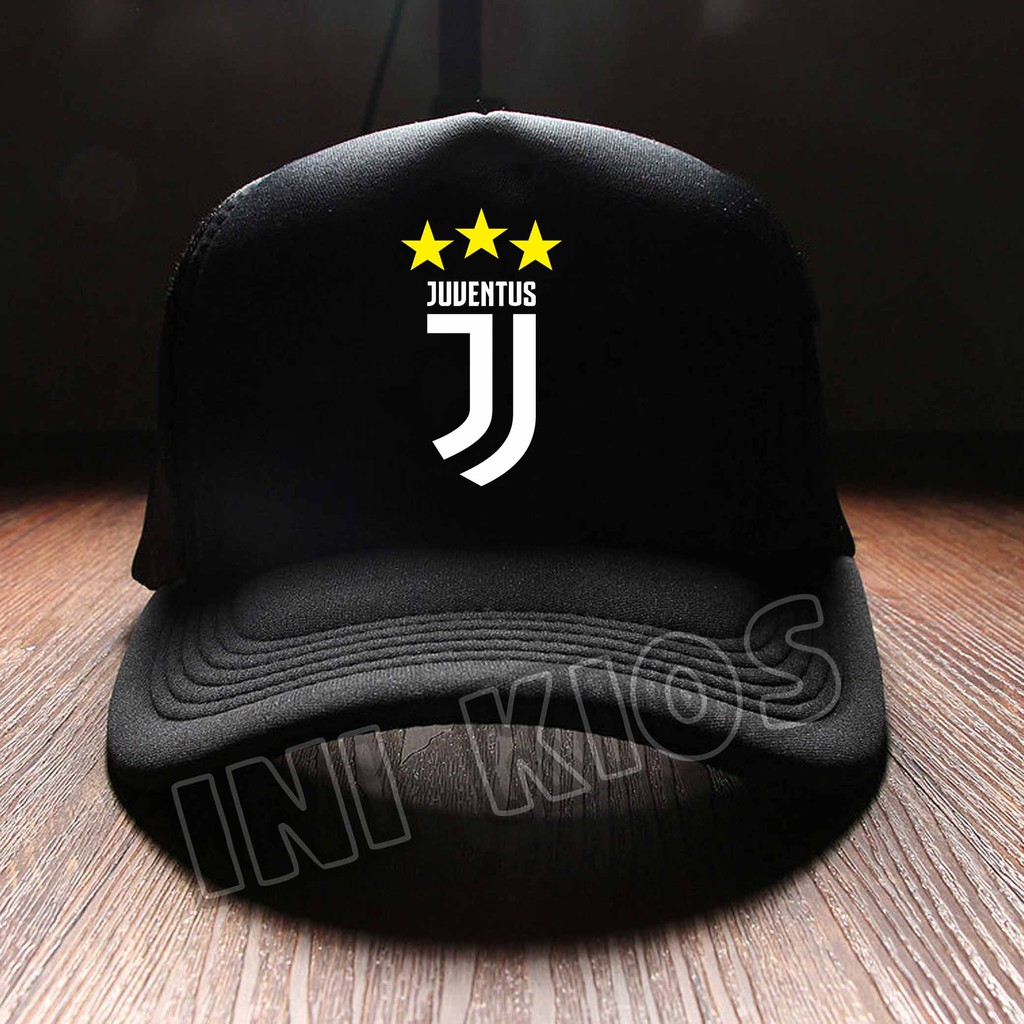 KEREN Topi TRUCKER HITAM JUVE Distro Pria Wanita JUVENTUS Polos MANTAP