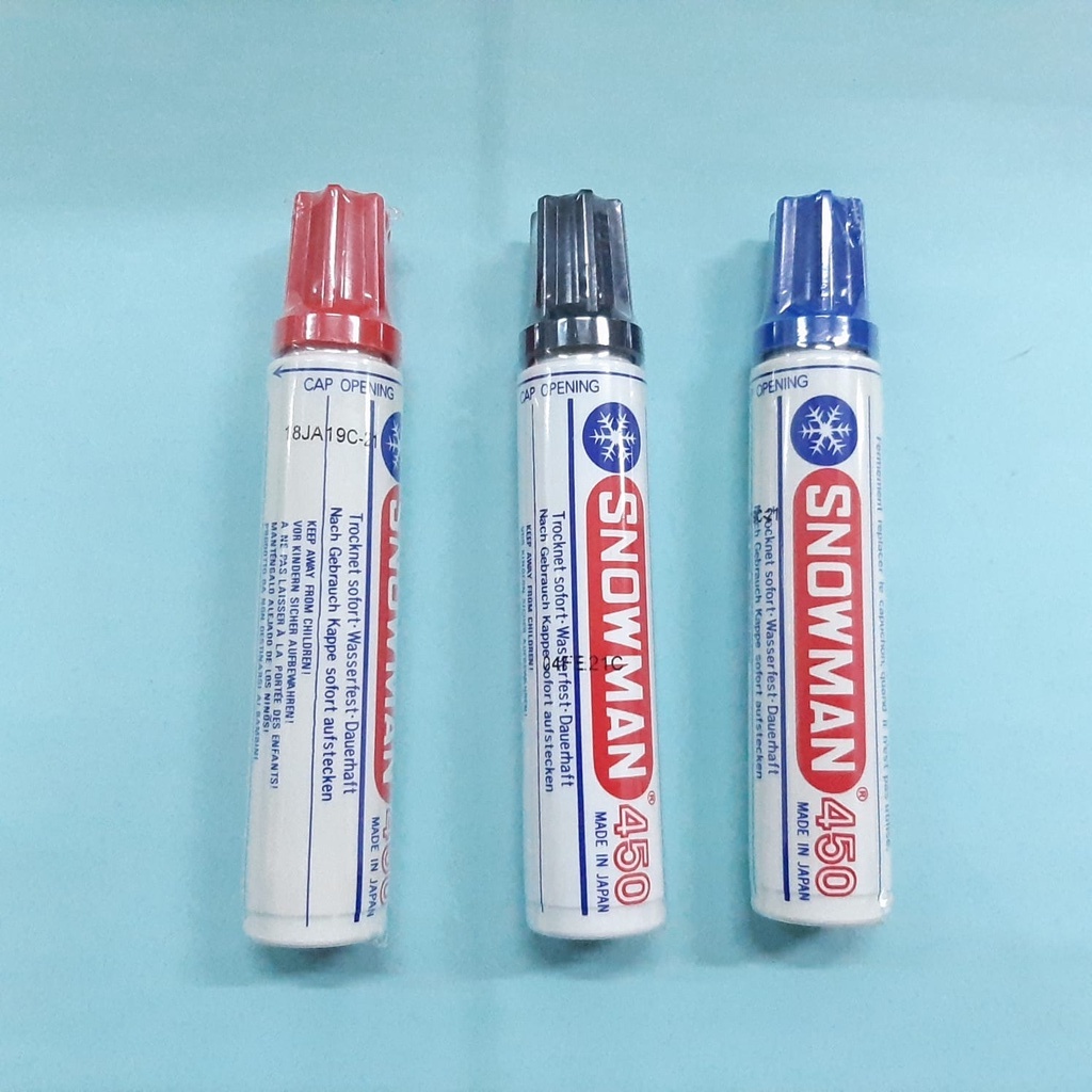 

SPIDOL MARKER PERMANEN SNOWMAN JUMBO 450 MERAH HITAM BIRU