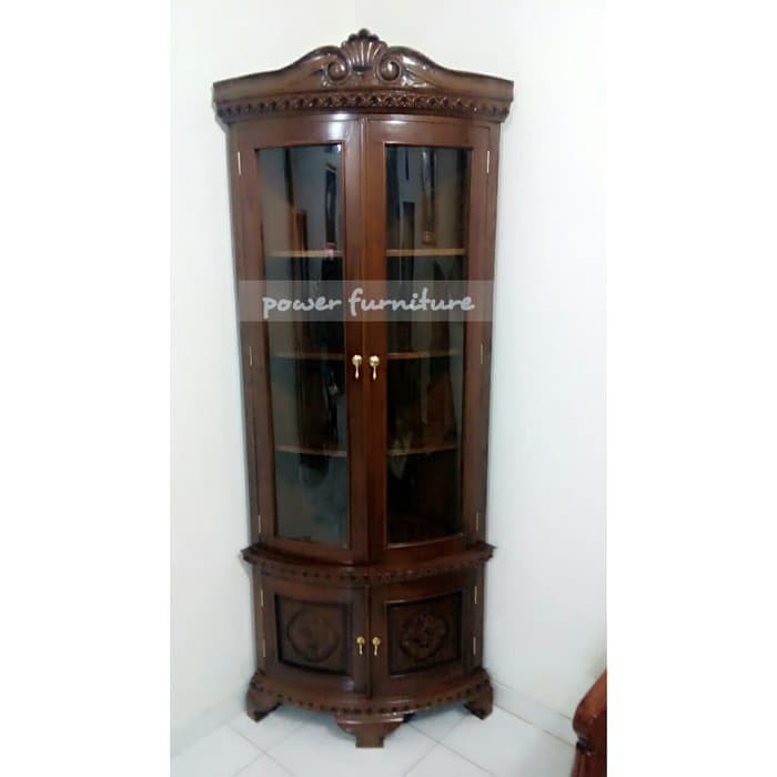 lemari hias sudut (Furniture,kursi tamu,lemari, bufet,meja makan)