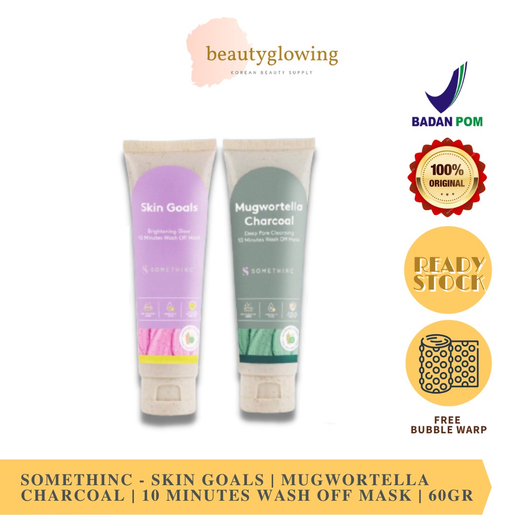 [BPOM] SOMETHINC Skin Goals | Mugwortella Charcoal 10 Minutes Wash Off Mask 60gr