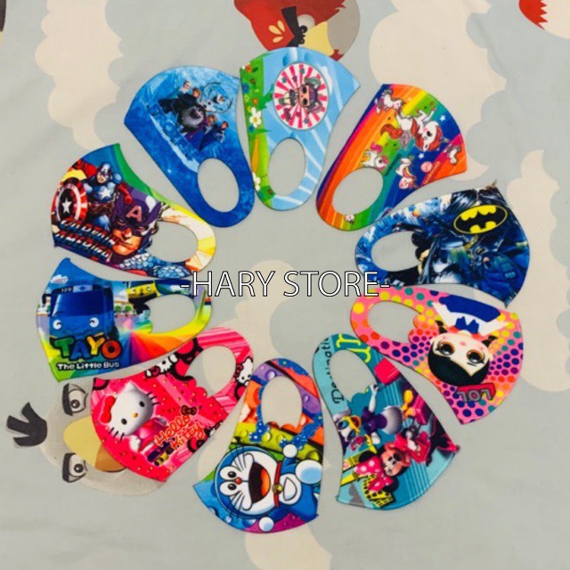 Masker Scuba Anak Gambar Kartun Motif full print tahan debu murah