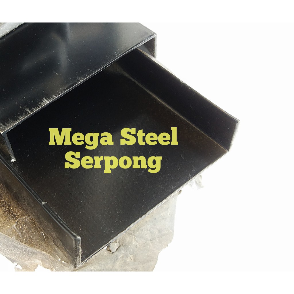 List U Alumunium Black uk 1.2 cm x 5 cm x 1.2 cm, Panjang 119.5 cm