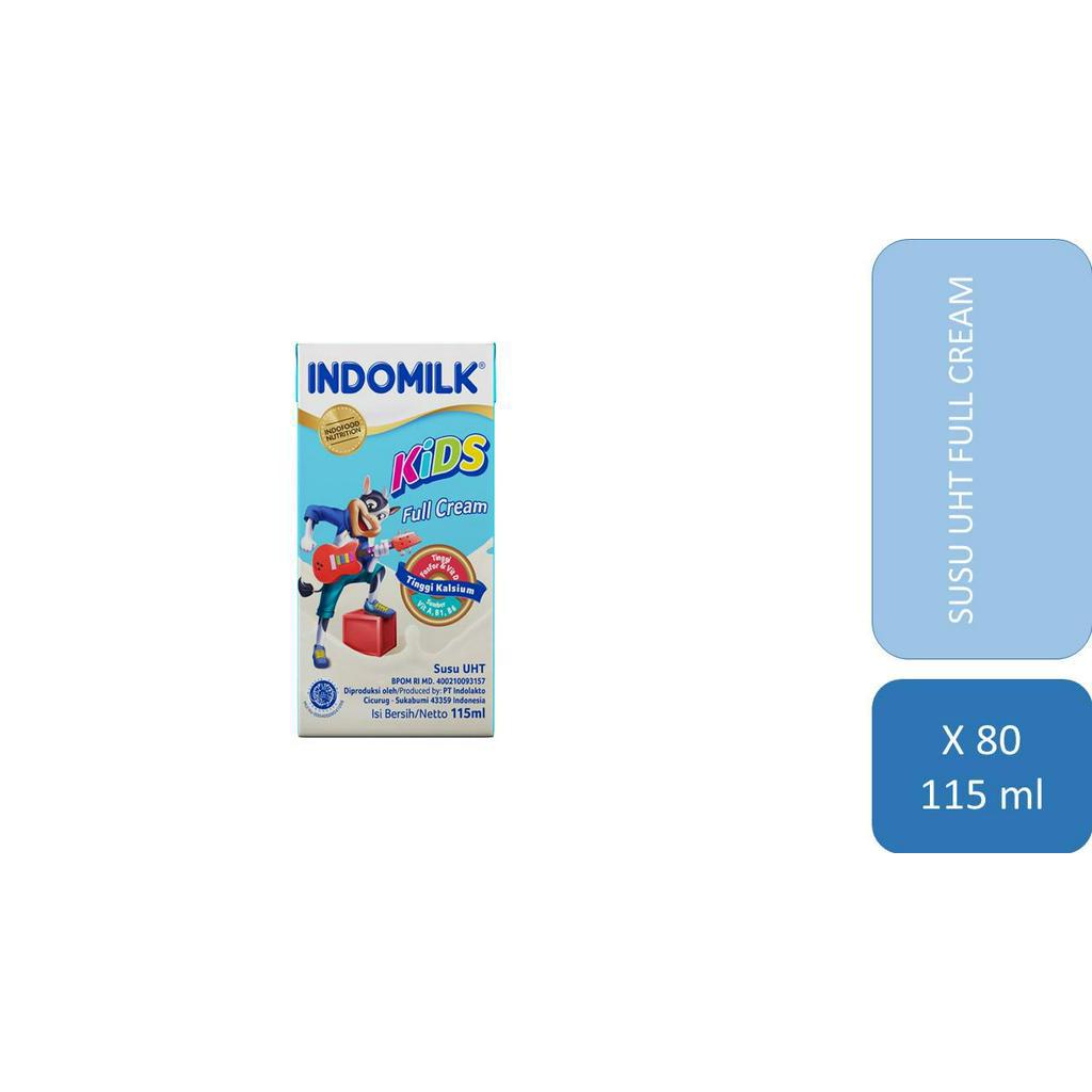 

Indomilk Susu UHT Kids Full Cream Plain 115 ml x 80 [2 Karton]