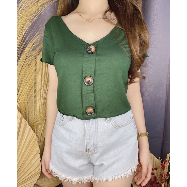 Khely Button CropTop / Croptop Button / Vimel collection