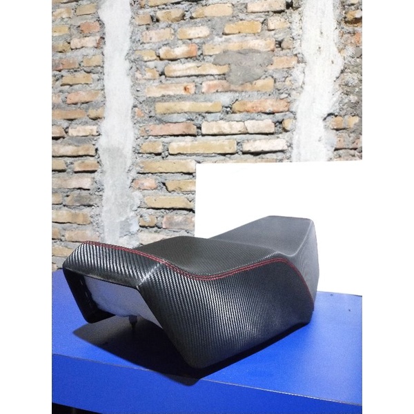 JOK STANDAR RX KING SIKU DENGAN BAHAN KULIT KARBON LAGUNA VARIASI BENANG WARNA