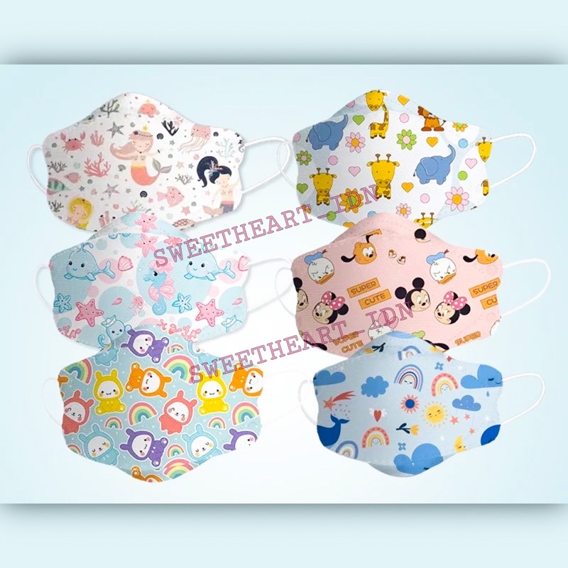 Masker Anak KF94 / Masker Bayi KF94 Korea 4 Lapisan 10 PCS