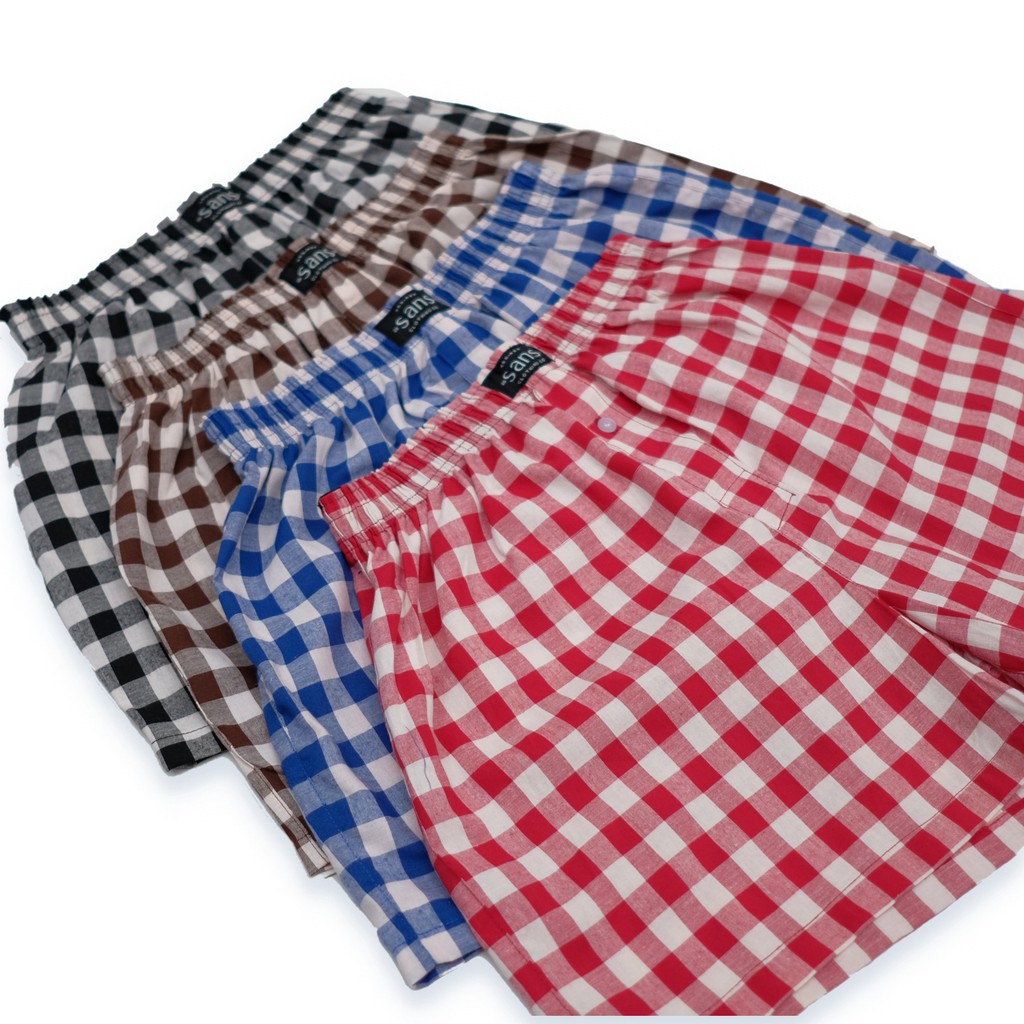 SANVANINA BO-33 Celana Boxer Unisex Checked | Celana Santai | Boxer Kotak Kotak