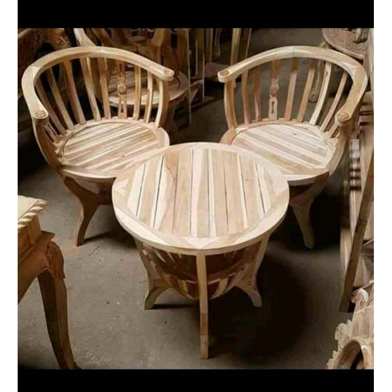 KURSI MANGKOK JATI MENTAH