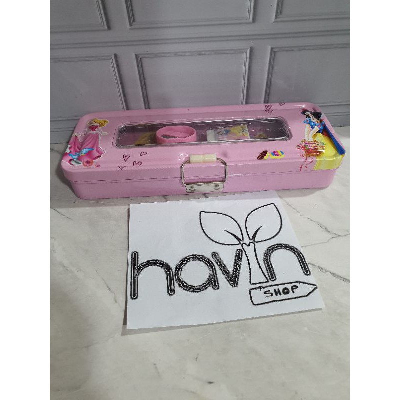 kotak pensil KALENG KLEP ada ISI/pencil case-2