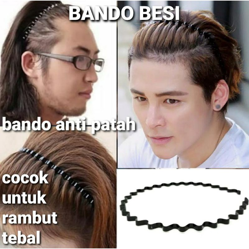 BANDO OMBAK bando besi pria wanita bandana Bando Rambut Tebal import