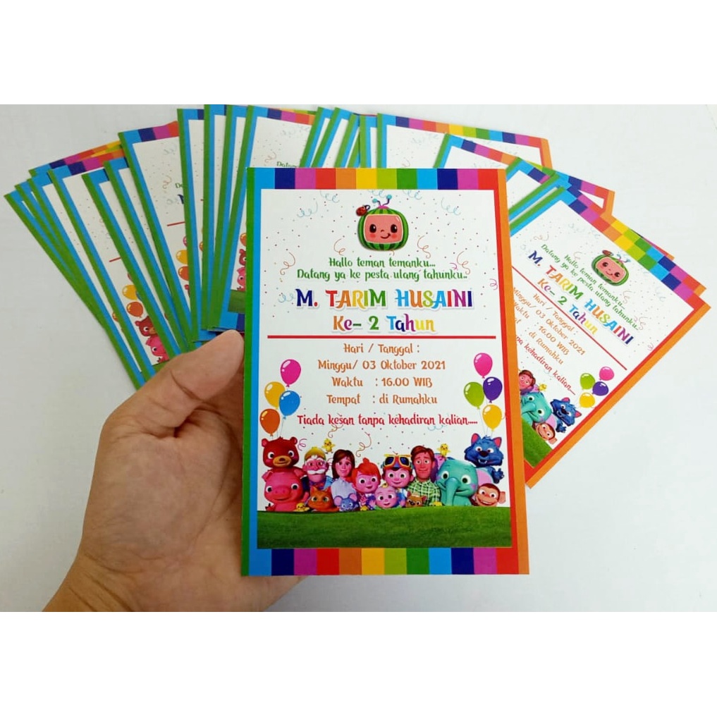 undangan cocomelon / invitation cocomelon / undangan custom cocomelon / invitation custom cocomelon