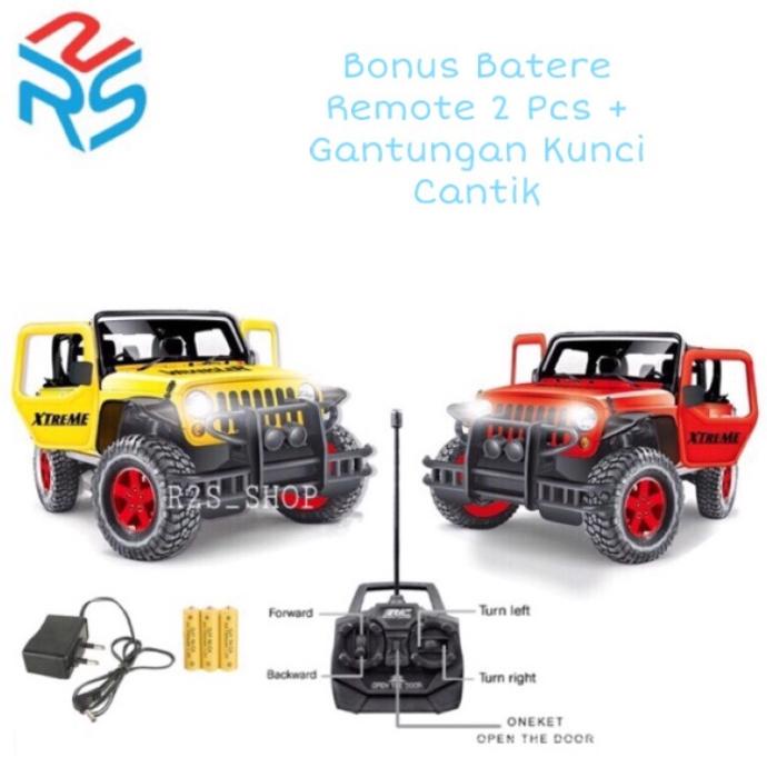 Mainan Mobil Remote Control Jeep Wrangler Skala 1:20