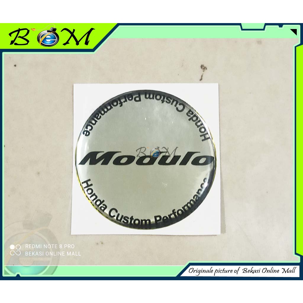 stiker emblem timbul dop velg tutup roda mobil honda modulo silver