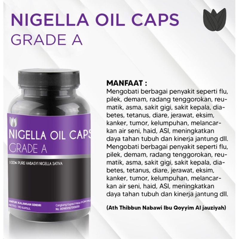 Habbatussauda oil caps Grade A / habbatussauda minyak terbaik murni