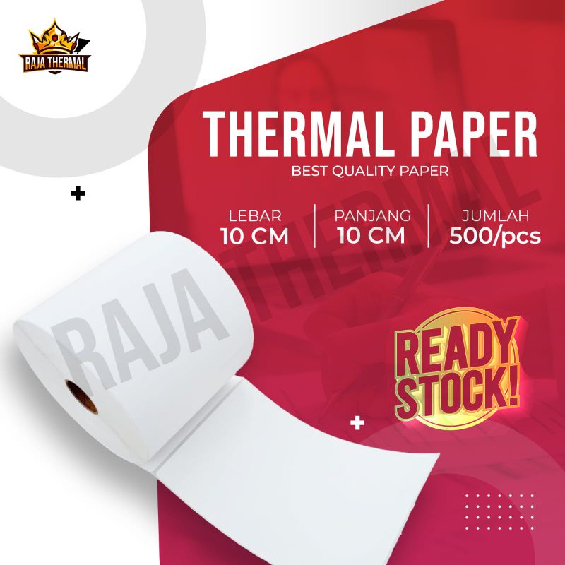 

Sy KERTAS STICKER THERMAL 100x100 mm 500 LEMBAR / LABEL THERMAL / STICKER LABEL THERMAL RESI 500
