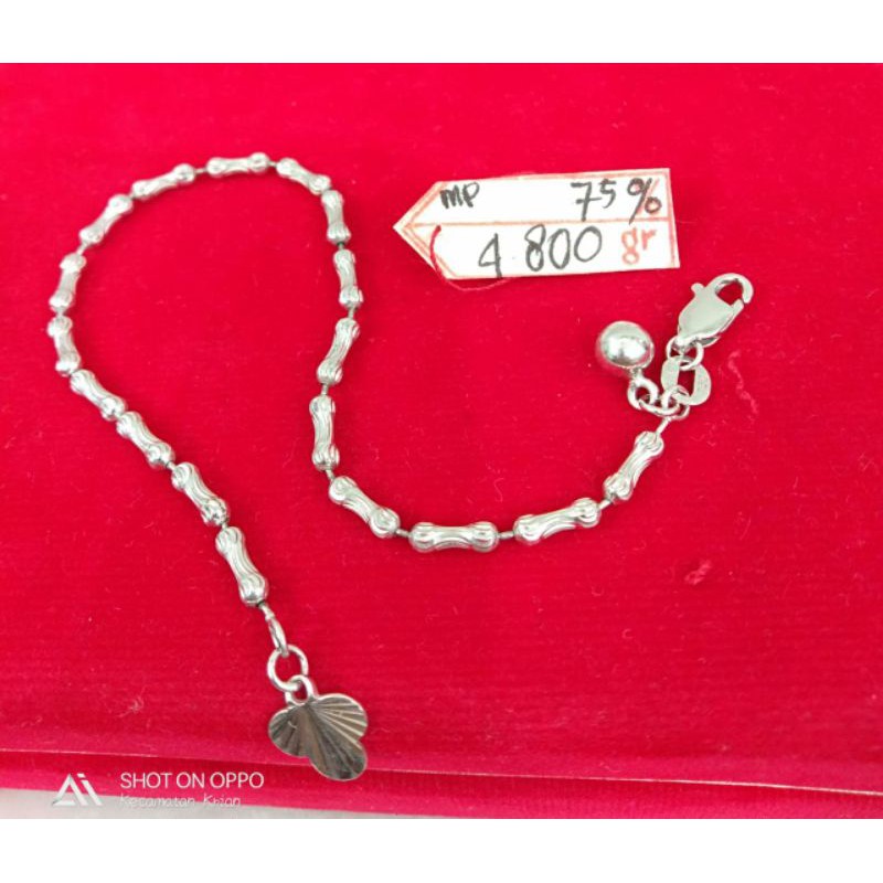 GL716H450H gelang model silinder emas putih asli variasi mainan plat bell 1 berat 4.800 kadar 75%