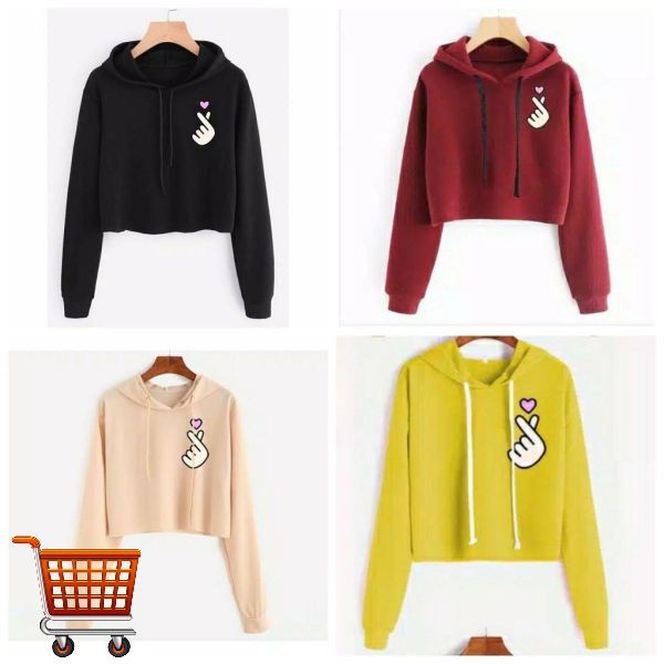 Outer Sarangheyo Hoodie Outer Sweater Anak Perempuan | Sweater Crop Anak | Hoodie Crop | Atasan Anak