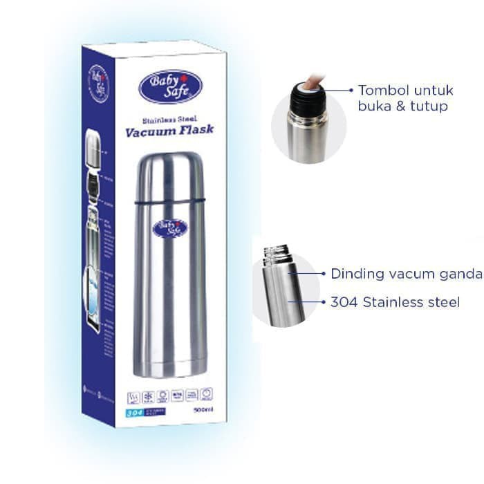 Baby Safe Stainless Steel Vacuum Flask 500ml TER02 Termos Air