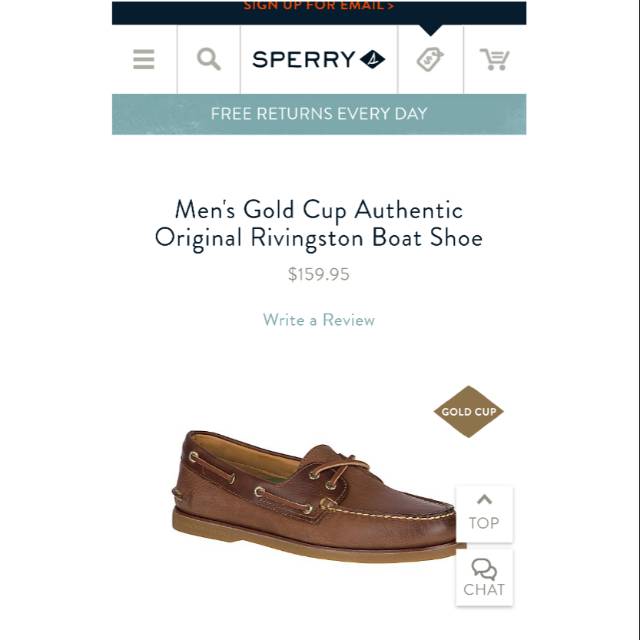 sperry gold cup rivingston