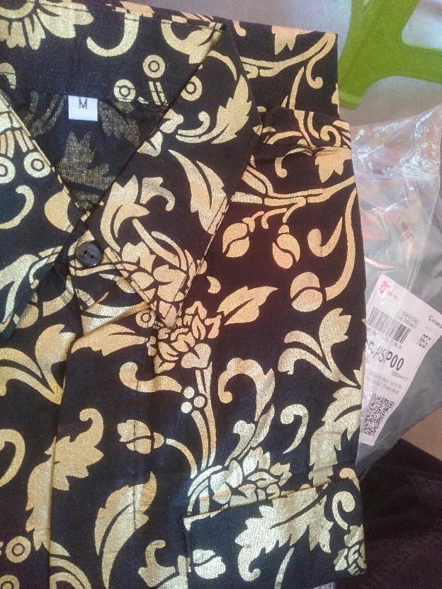 M L Xl Xxl Kemeja Prada Emas Kembang Gede B153 Hitam | Bakung Panjang | Atasan Pria Batik Modern