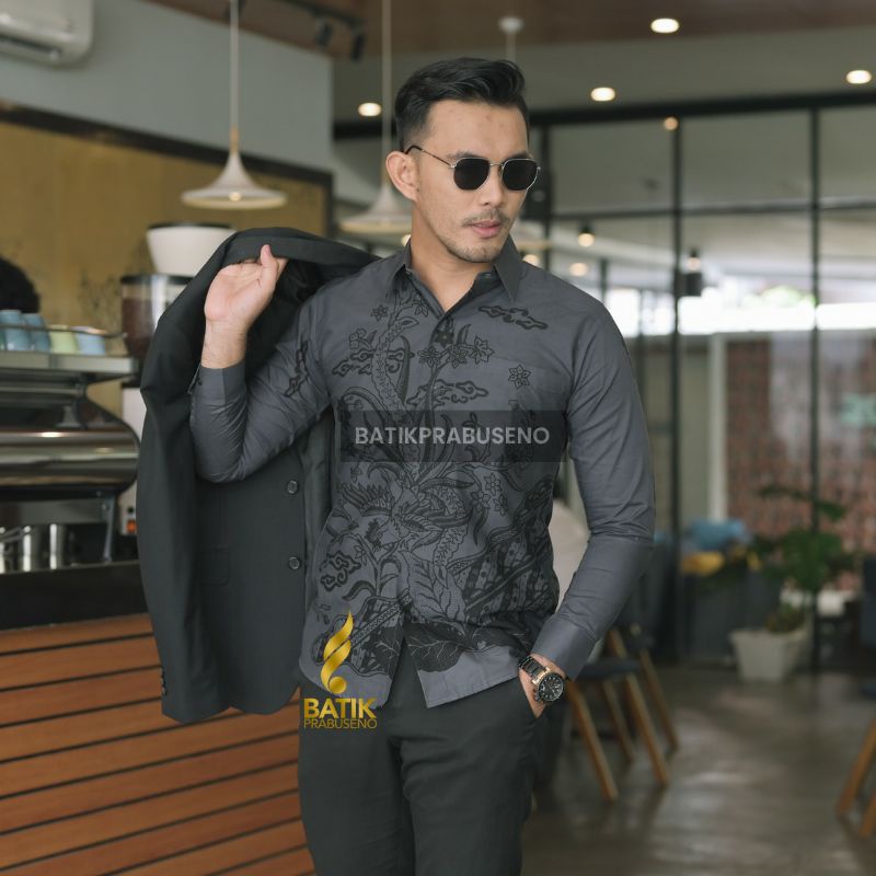 DEWANANDA KEMEJA BATIK PRIA LENGAN PANJANG SLIMFIT HEM BAJU SERAGAM KERJA KANTOR MODERN PREMIUM